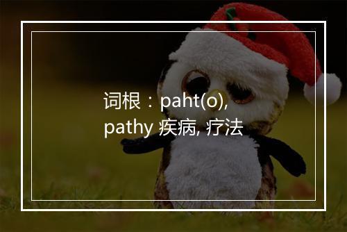 词根：paht(o), pathy 疾病, 疗法