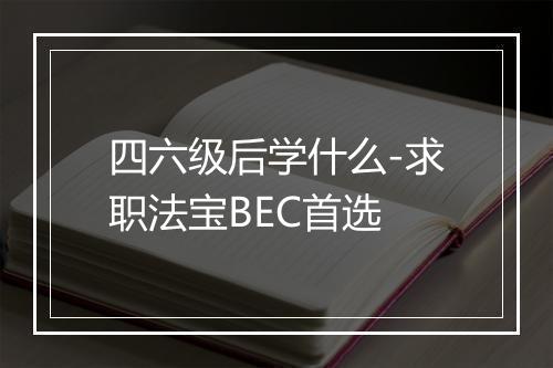 四六级后学什么-求职法宝BEC首选