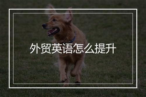 外贸英语怎么提升