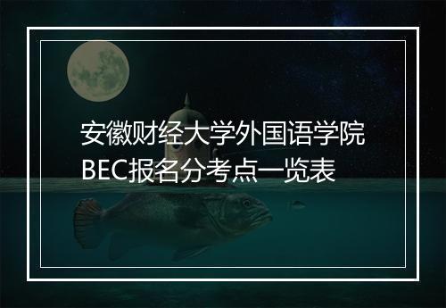 安徽财经大学外国语学院BEC报名分考点一览表