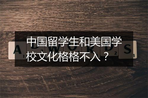 中国留学生和美国学校文化格格不入？