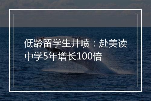 低龄留学生井喷：赴美读中学5年增长100倍