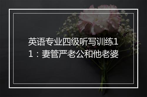 英语专业四级听写训练11：妻管严老公和他老婆