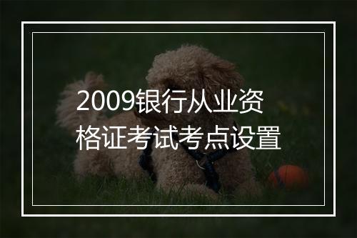 2009银行从业资格证考试考点设置