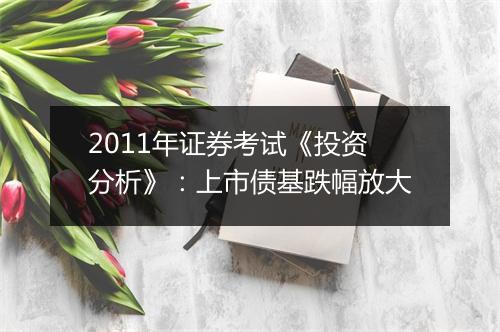 2011年证券考试《投资分析》：上市债基跌幅放大