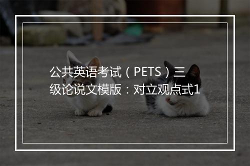 公共英语考试（PETS）三级论说文模版：对立观点式1