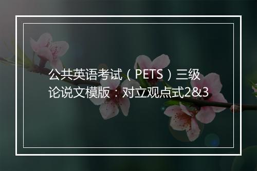 公共英语考试（PETS）三级论说文模版：对立观点式2&3