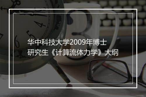 华中科技大学2009年博士研究生《计算流体力学》大纲