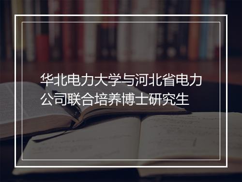 华北电力大学与河北省电力公司联合培养博士研究生