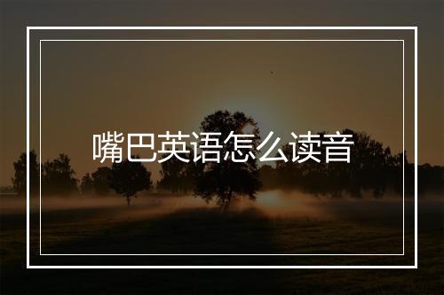 嘴巴英语怎么读音