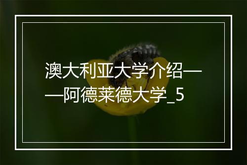 澳大利亚大学介绍——阿德莱德大学_5