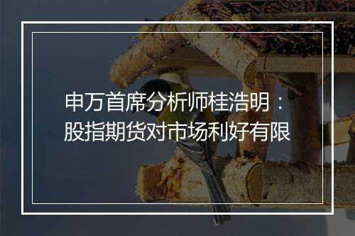 申万首席分析师桂浩明：股指期货对市场利好有限