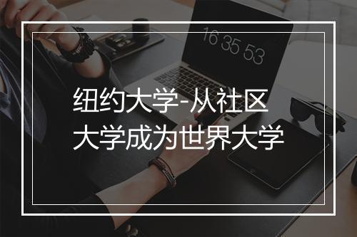 纽约大学-从社区大学成为世界大学