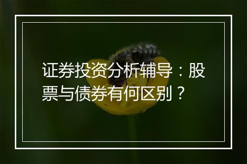 证券投资分析辅导：股票与债券有何区别？