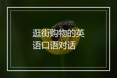 逛街购物的英语口语对话