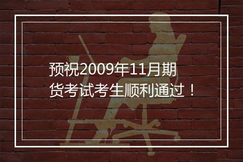 预祝2009年11月期货考试考生顺利通过！