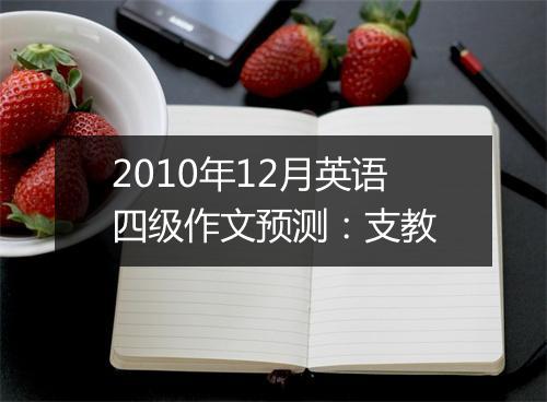 2010年12月英语四级作文预测：支教