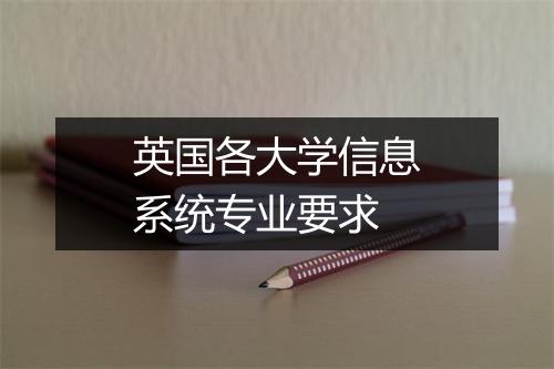 英国各大学信息系统专业要求