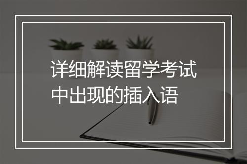 详细解读留学考试中出现的插入语