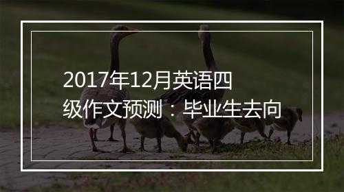 2017年12月英语四级作文预测：毕业生去向