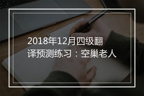 2018年12月四级翻译预测练习：空巢老人