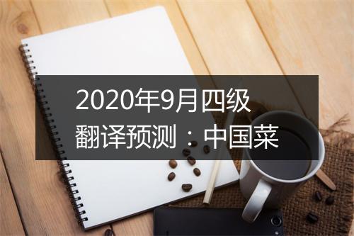 2020年9月四级翻译预测：中国菜