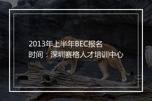 2013年上半年BEC报名时间：深圳赛格人才培训中心