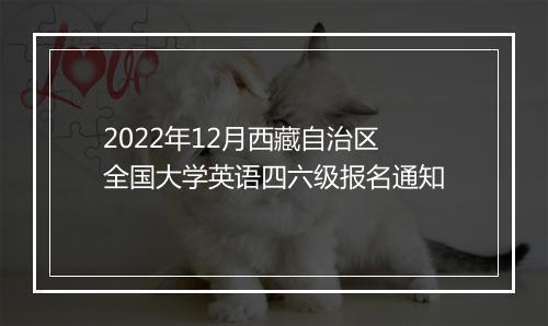 2022年12月西藏自治区全国大学英语四六级报名通知