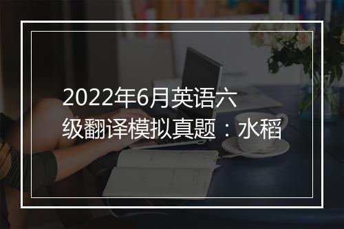 2022年6月英语六级翻译模拟真题：水稻