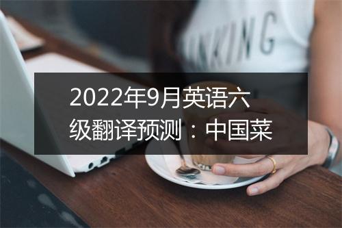 2022年9月英语六级翻译预测：中国菜