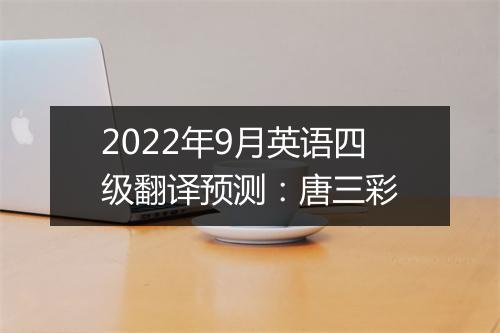 2022年9月英语四级翻译预测：唐三彩