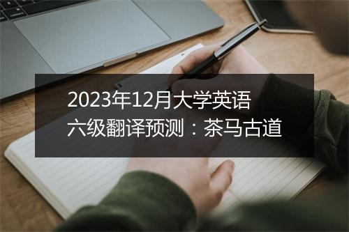 2023年12月大学英语六级翻译预测：茶马古道