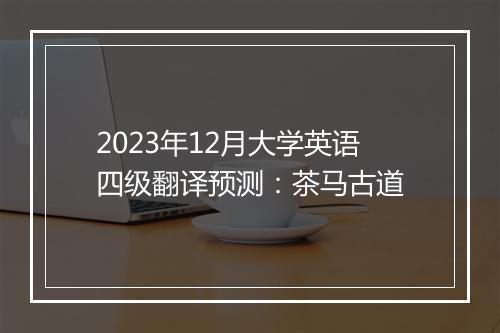 2023年12月大学英语四级翻译预测：茶马古道