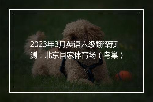 2023年3月英语六级翻译预测：北京国家体育场（鸟巢）