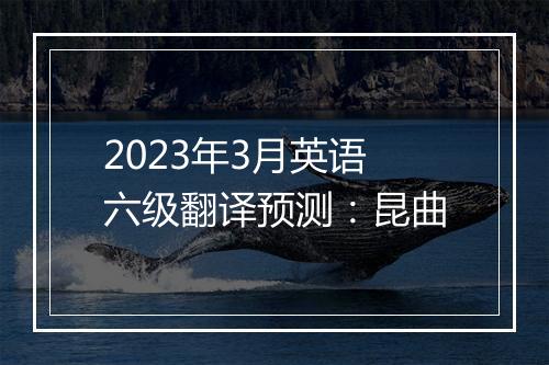 2023年3月英语六级翻译预测：昆曲