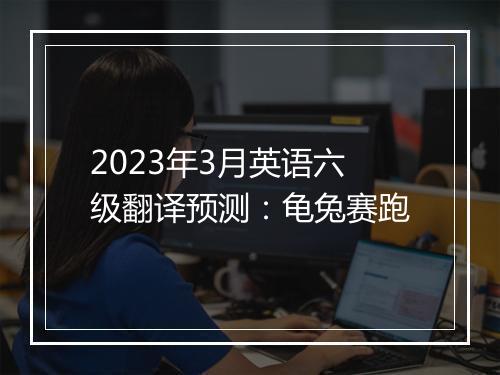 2023年3月英语六级翻译预测：龟兔赛跑