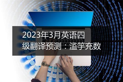 2023年3月英语四级翻译预测：滥竽充数