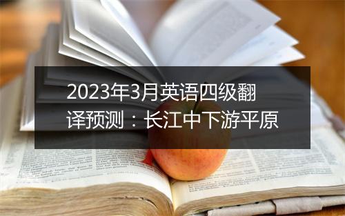 2023年3月英语四级翻译预测：长江中下游平原