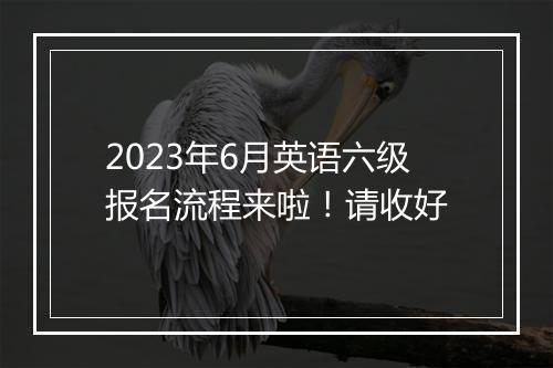 2023年6月英语六级报名流程来啦！请收好