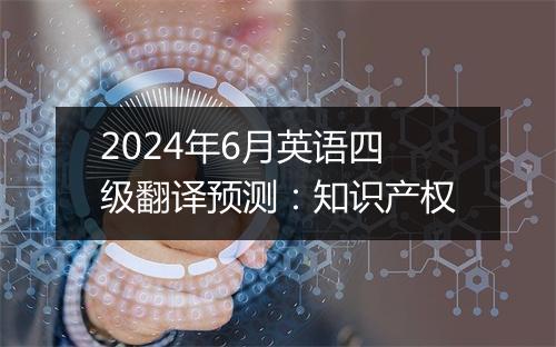 2024年6月英语四级翻译预测：知识产权