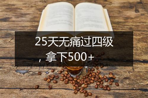 25天无痛过四级，拿下500+