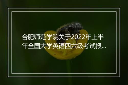 合肥师范学院关于2022年上半年全国大学英语四六级考试报名通知