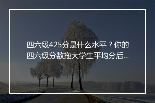 四六级425分是什么水平？你的四六级分数拖大学生平均分后腿了吗？