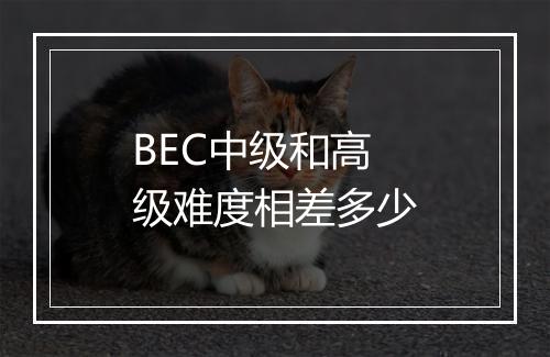 BEC中级和高级难度相差多少