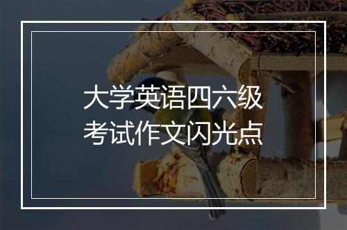 大学英语四六级考试作文闪光点