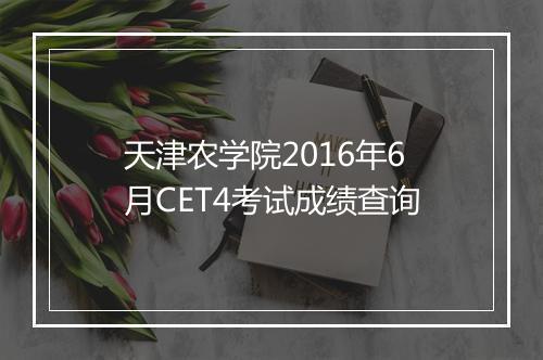 天津农学院2016年6月CET4考试成绩查询