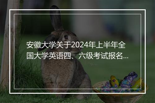 安徽大学关于2024年上半年全国大学英语四、六级考试报名通知