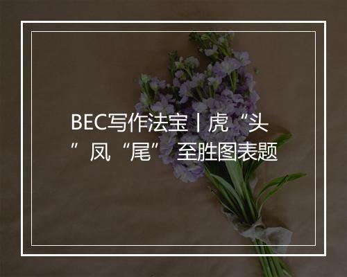 BEC写作法宝丨虎“头”凤“尾” 至胜图表题