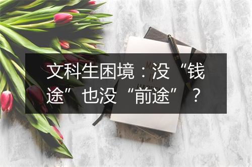 文科生困境：没“钱途”也没“前途”？