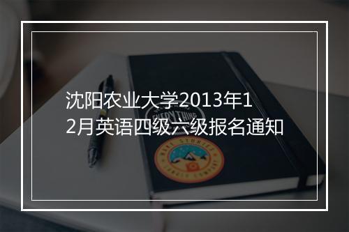 沈阳农业大学2013年12月英语四级六级报名通知